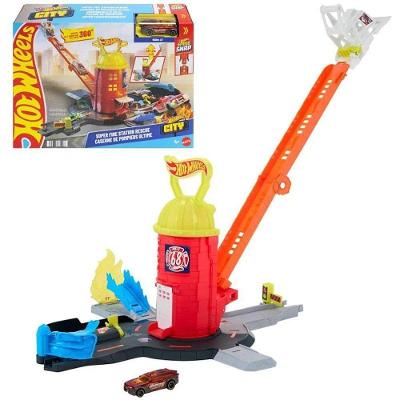 Pista Hot Wheels City Super Resgate Estação de Bombeiros Mattel