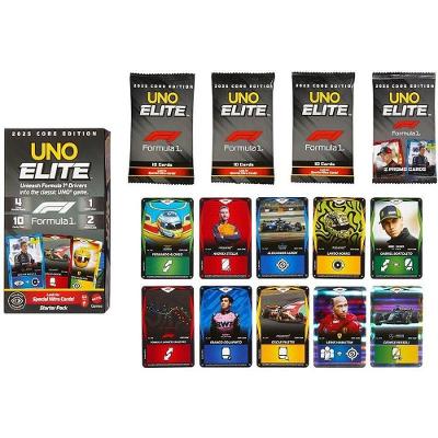Jogo de Cartas UNO Elite Formula 1 2025 Core Edition com Cartas de Ação Mattel