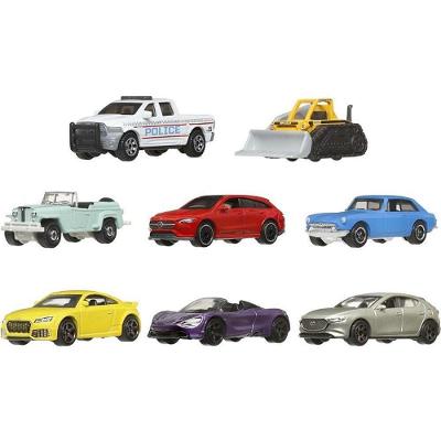 Miniaturas Matchbox 1:64 Pacote com 8 Veículos Realistas Mattel