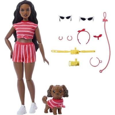 Boneca Barbie Fashion Brooklyn e Cão Combinação de Looks Mattel