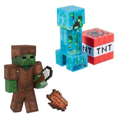 Boneco Minecraft Diamond Level 14cm Acessórios Mattel