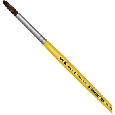 Pincel Escolar Redondo Tigre 266 N graus  14 Pelo de Pônei Amarelo