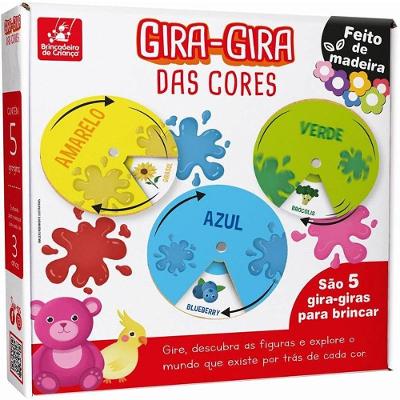 Jogo Educativo Gira das Cores com 5 Roletas Brincadeira de Criança