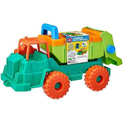 Brinquedo Educativo Caminhão Caixa Encaixa 15 Peças Coloridas Estrela