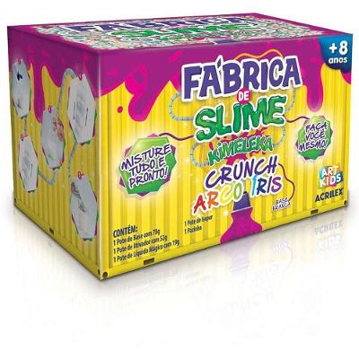 Fábrica de Slime Kimeleka Crunch Arco-Íris 4 Kits Não Tóxico Acrilex