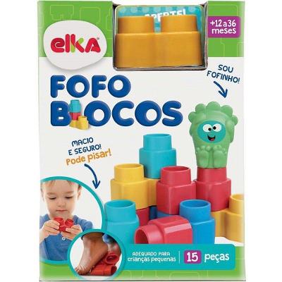 Brinquedo para Montar Fofo Blocos 15 Peças Espuma Atóxica Elka