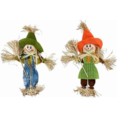 Enfeite Espantalho Festa Junina Madeira e Palha 30cm com 6 Unidades