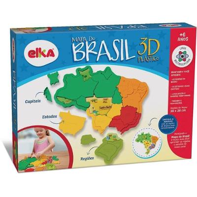 Brinquedo Educativo Mapa do Brasil 3D para Montar Elka