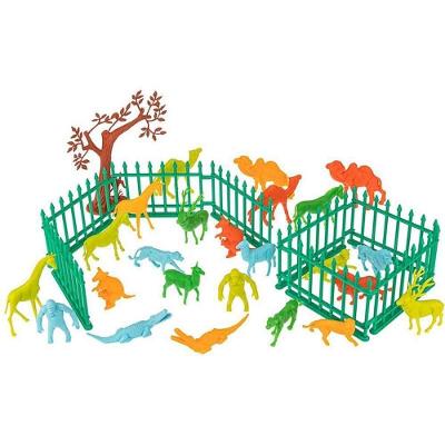 Playset Miniaturas Zoológico 30 Animais com Árvore e Cercas Gulliver
