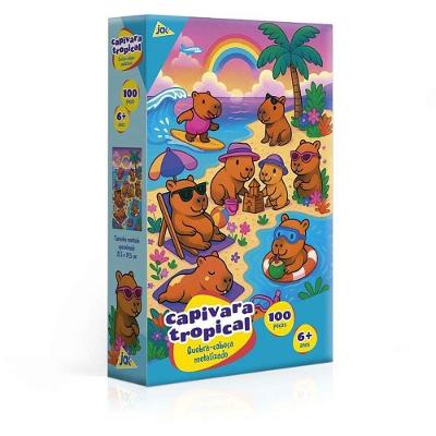 Quebra-Cabeça Capivara Metalizado 100 Peças Toyster Brinquedos