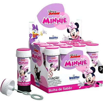 Kit Bolha de Sabão Minnie 60ML com Jogo de Labirinto 12 Unidades Brasilflex