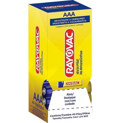 Kit Pilha Zinco AAA Rayovac 10 Pacotes com 4 Unidades Amarelo