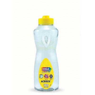 Cola Escolar Acrilex Transparente 500g Pacote com 4 Unidades