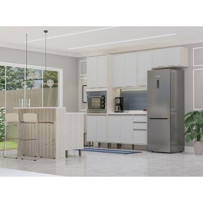Cozinha Compacta 6 Peças 14 Portas 3 Gavetas MDF Pátina Cinza Cristal Luciane Móveis