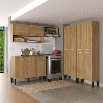 Cozinha Compacta Arizona Fusion Three 13 Portas 1 Gaveta MDP 293CM Amadeirado