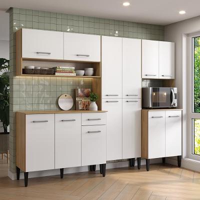 Cozinha Compacta Arizona Full 13 Portas 1 Gaveta MDP 229CM Carvalho Móveis Carraro