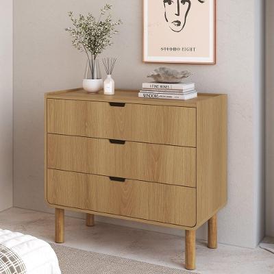 Cômoda Luara Hanover A10 3 Gavetas MDF-MDP Pé Madeira Mpozenato
