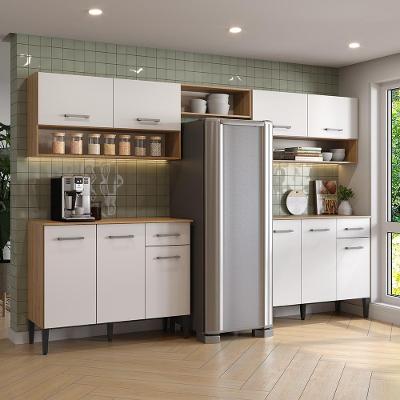 Cozinha Compacta Arizona Lux 10 Portas 2 Gavetas MDP 270CM Branca