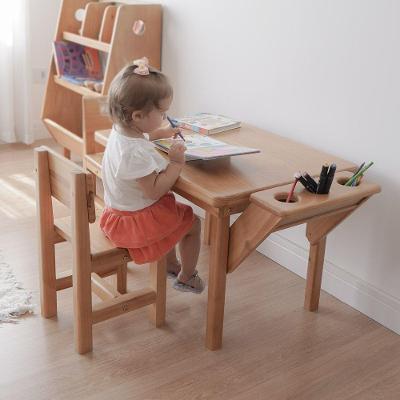 Conjunto Mesa e Cadeira Infantil Alecrim Tinta Atóxica Amêndoa Cubomob