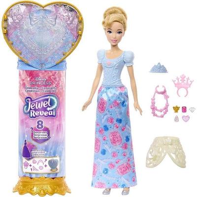 Boneca Cinderela Jewel Reveal com Acessórios e Caixa de Joias Azul Mattel