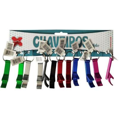 Chaveiro Abridor 7cm 12 Peças Metal Multiuso Compacto Make+