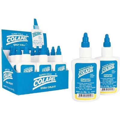 Cola Escolar Maripel Colapel Branca Líquida 40G com 12 Unidades