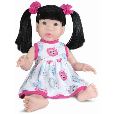 Boneca Realist Small Vinil Cabelo Preto Realista 37,5cm Sid Nyl
