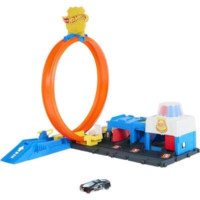 Pista Hot Wheels City Super Delegacia de Polícia com Carro 1:64 Mattel