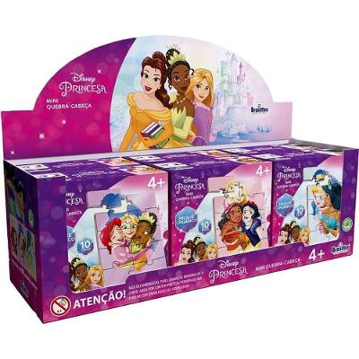 Quebra-cabeça de Madeira Princesas Mini 10 Peças Display 6 Unidades Brasilflex