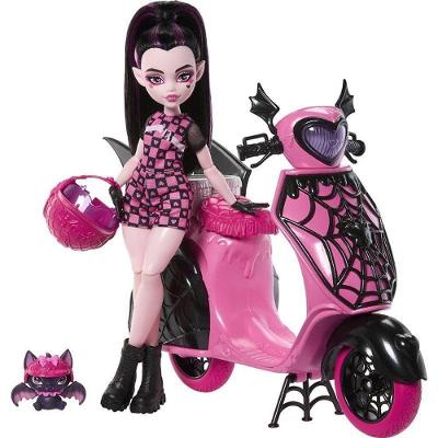 Boneca Monster High Draculaura com Scooter Vamptastic Rosa Mattel