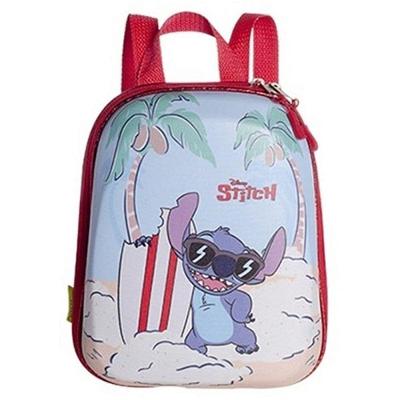 Mochila Infantil Stitch Praia Pequena Alças Ajustáveis Azul Maxtoy