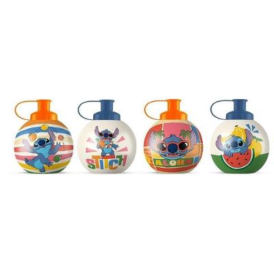 Kit 4 Squeezes Bola Stitch 500ML Polietileno Infantil Azul Tiba