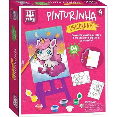 Kit Pinturinha Unicórnios com Cavalete e Telas Nig Brinquedos