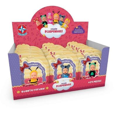 Boneca Coleção Pijaminhas 6 Modelos Bebês Pijamas 9cm Estrela