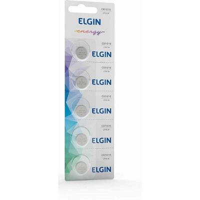 Pilha Botão Elgin CR1616 3V Lithium com 5 Unidades