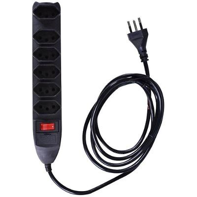 Filtro de Linha 6 Tomadas Bivolt Fusível Indicador Preto Elgin