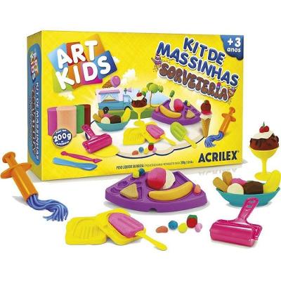 Kit Massa para Modelar Art Kids Sorveteria 200g Não Tóxica Acrilex