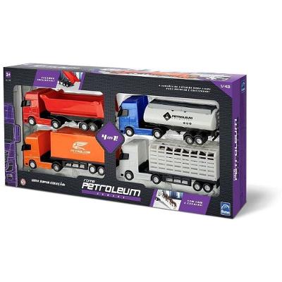Caminhão de Brinquedo Petroleum Series 4 em 1 com Caçamba 9,5cm Roma