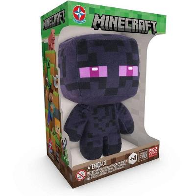 Pelúcia Minecraft Enderman 16cm Plush Macio Antialérgico Preto Estrela