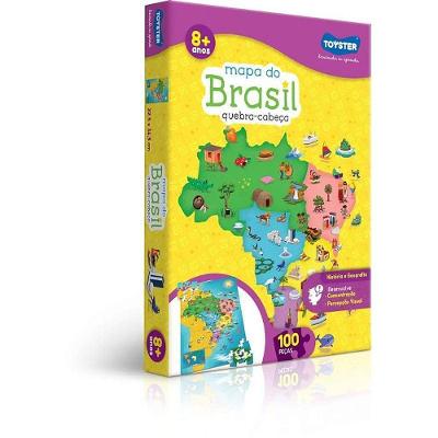 Quebra-Cabeça Educativo Mapa do Brasil 100 Peças Toyster Brinquedos