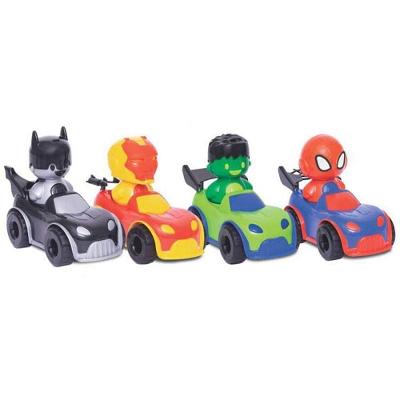 Brinquedo Baby Heróis Esquadrão 4 Personagens com Veículos Mercotoys