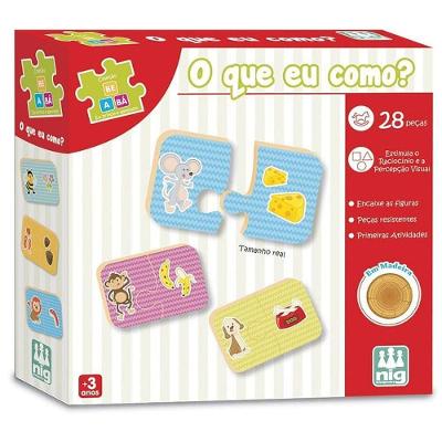 Brinquedo Educativo Be a Ba o Que Eu Como Madeira Reciclada Nig