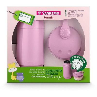 Kit Garrafa Térmica Rosca 250ML e Dosador de Leite RS Sanremo