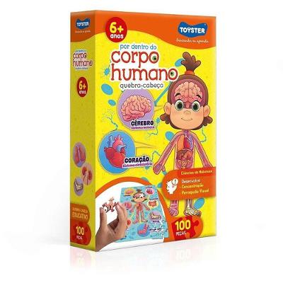 Quebra-cabeça Educativo Corpo Humano 100 Peças Toyster Brinquedos