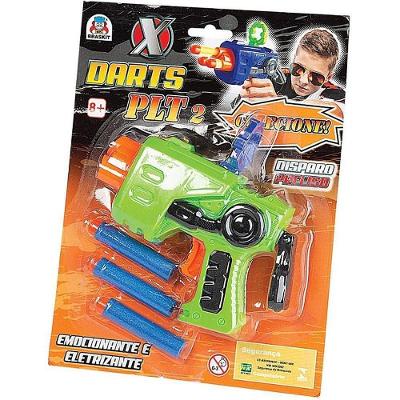 Lançador de Dardos X Darts PLT 2 com 3 Projéteis de Espuma Braskit