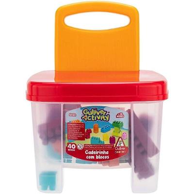 Cadeira para Montar Bricks & Klicks com 40 Blocos Coloridos Gulliver