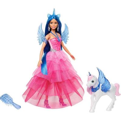 Boneca Barbie Fantasy Edição Especial Safira com Alicórnio Rosa Mattel