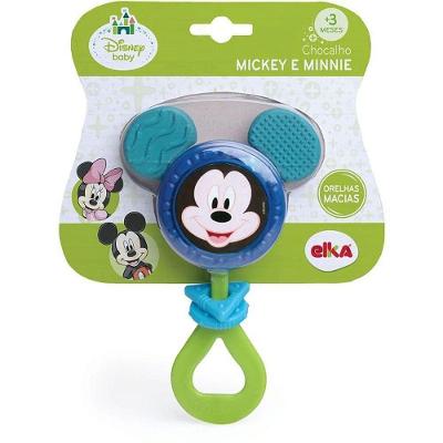 Chocalho Mickey Mouse Barulhinho Suave Orelhinhas Vermelho Elka