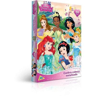 Quebra-cabeça Princesas Metalizado 100 Peças Toyster Brinquedos
