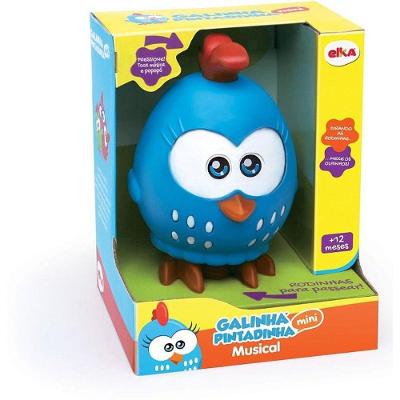 Boneco Galinha Pintadinha Musical 20cm com Som e Rodinhas Elka